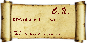 Offenberg Ulrika névjegykártya